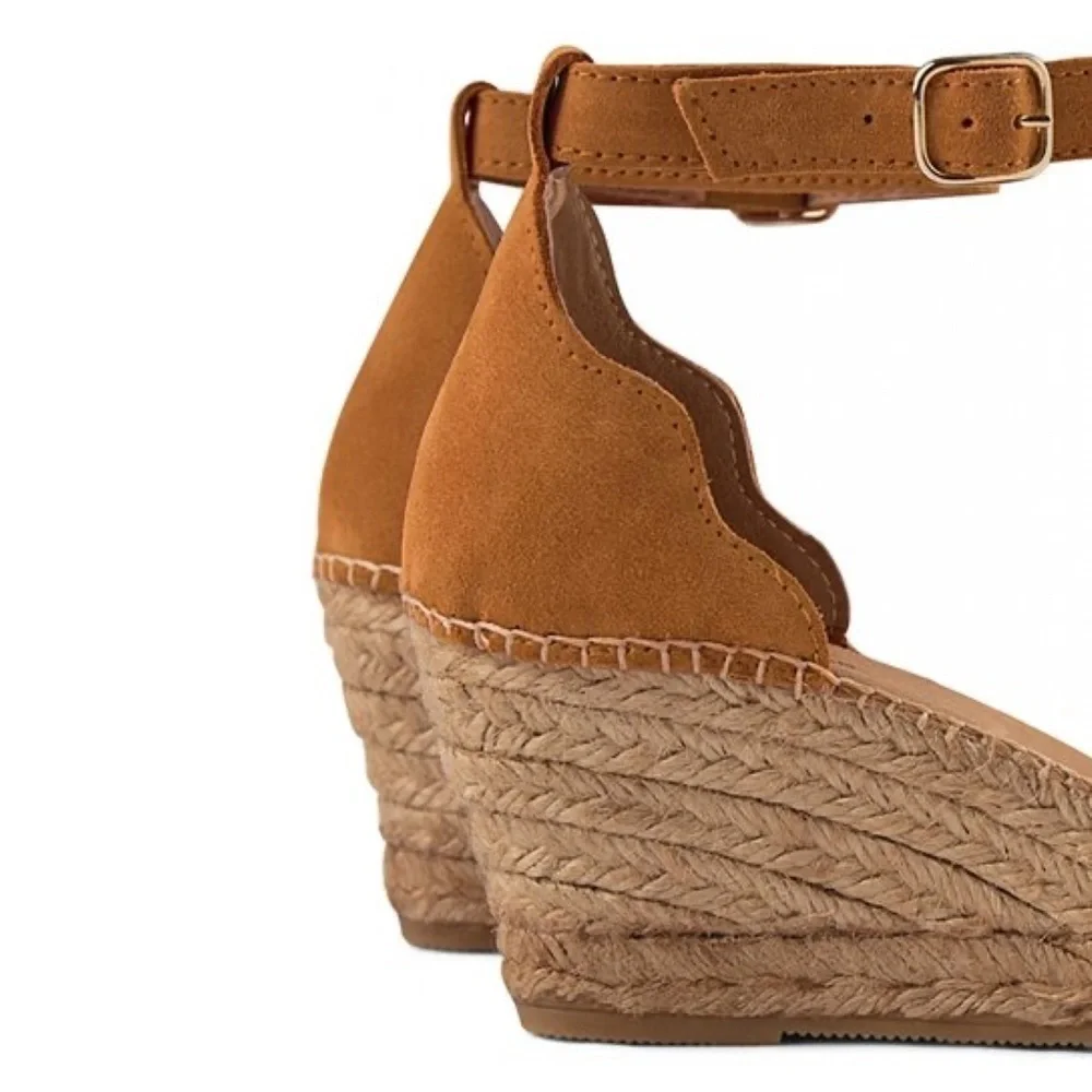 SHOE THE BEAR • Leopard Salome Suede Espadrille Wedges Includes Box